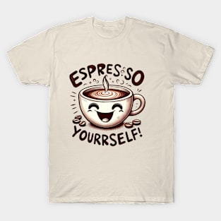 Smiling Espresso Cup Art -   Express yourself | espresso yourself T-Shirt